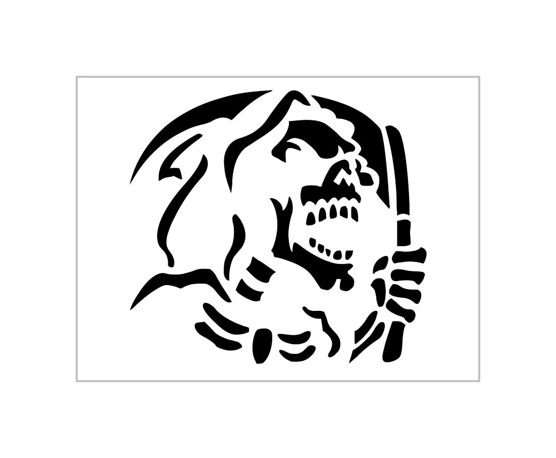 Grim Reaper Evil Stencil Halloween Pumpkin Carving Reusable Sheet with regard to Printable Grim Reaper Pumpkin Stencil