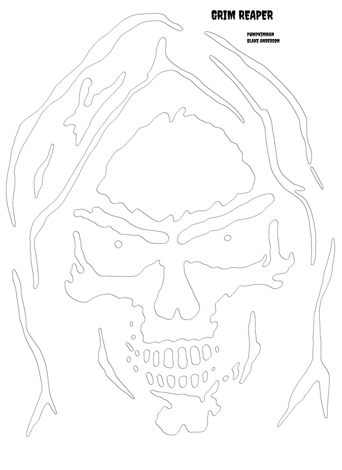 Grim Reaper Pumpkin Stencil intended for Printable Grim Reaper Pumpkin Stencil
