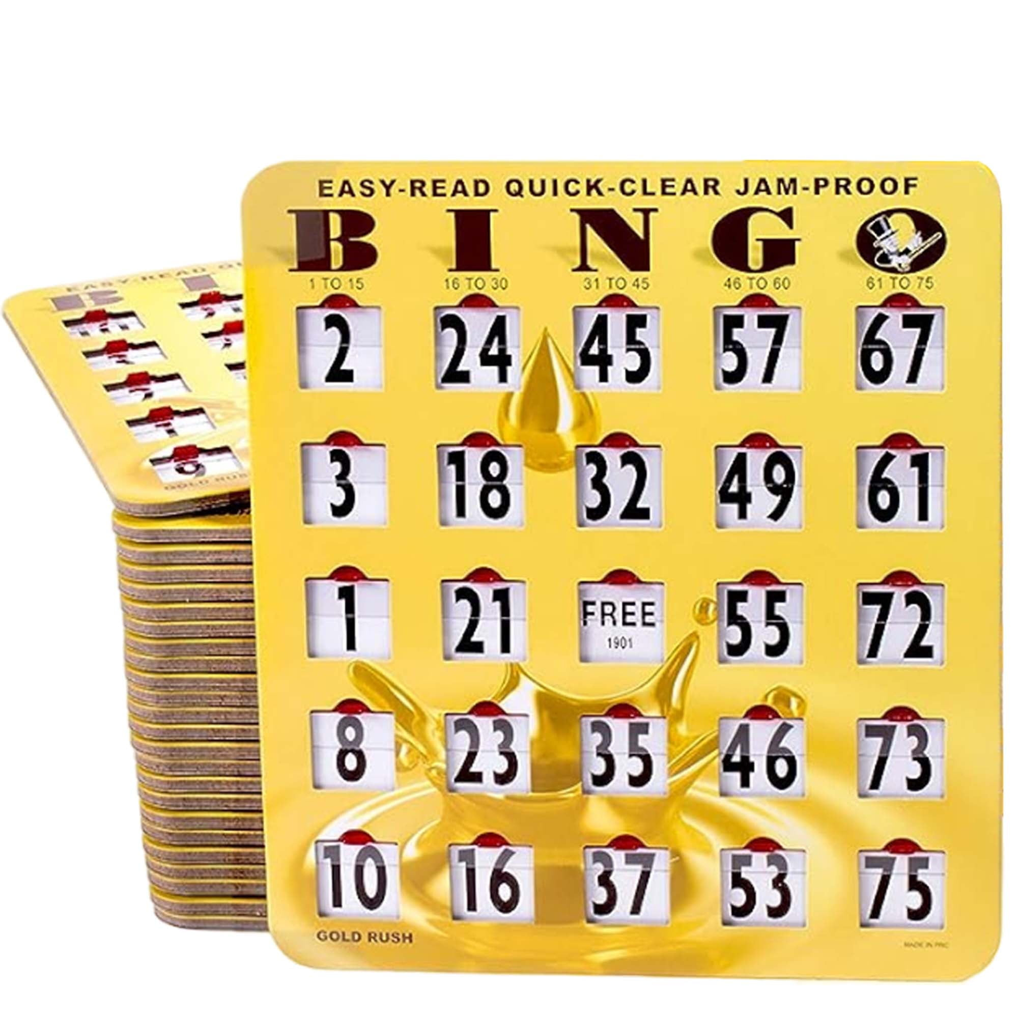 Gse 100-Pack Shutter Bingo Cards: 5-Ply Stitched, Sliding Window inside Sliding Window Bingo Cards