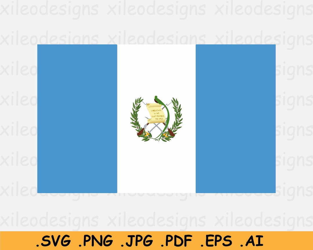Guatemala Flag Svg, Guatemalan National Nation Country Banner in Printable Flag of Guatemala