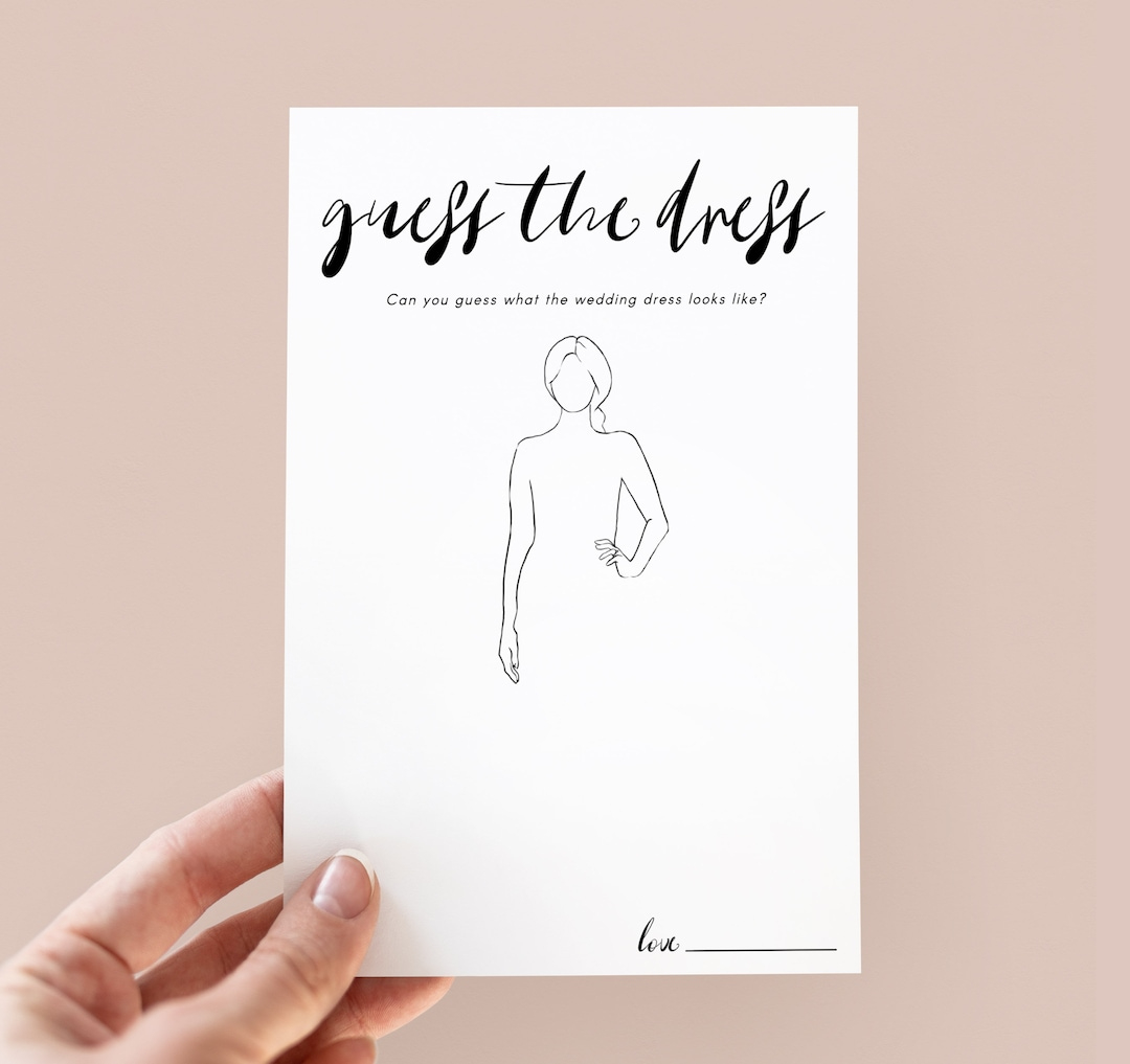 Guess The Dress Bridal Shower Game: Minimalist Party Activity regarding Guess The Dress Free Printable