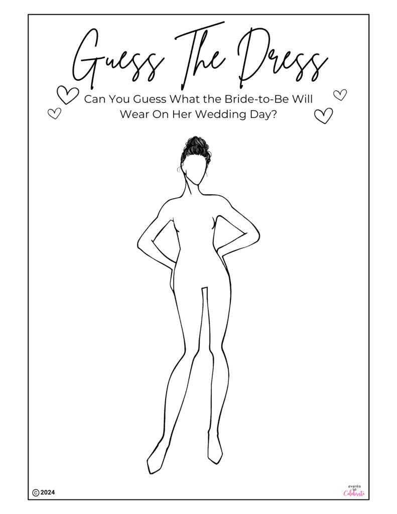 Guess The Dress&amp;quot; Bridal Shower Game - Party Ideas For Real People pertaining to Guess The Dress Free Printable
