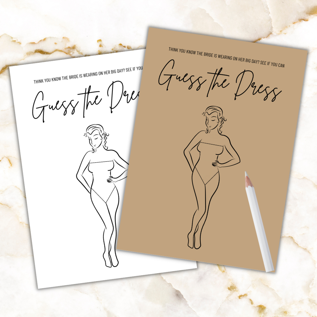 Guess The Dress Bridal Shower Game Printable regarding Guess the Dress Free Printable