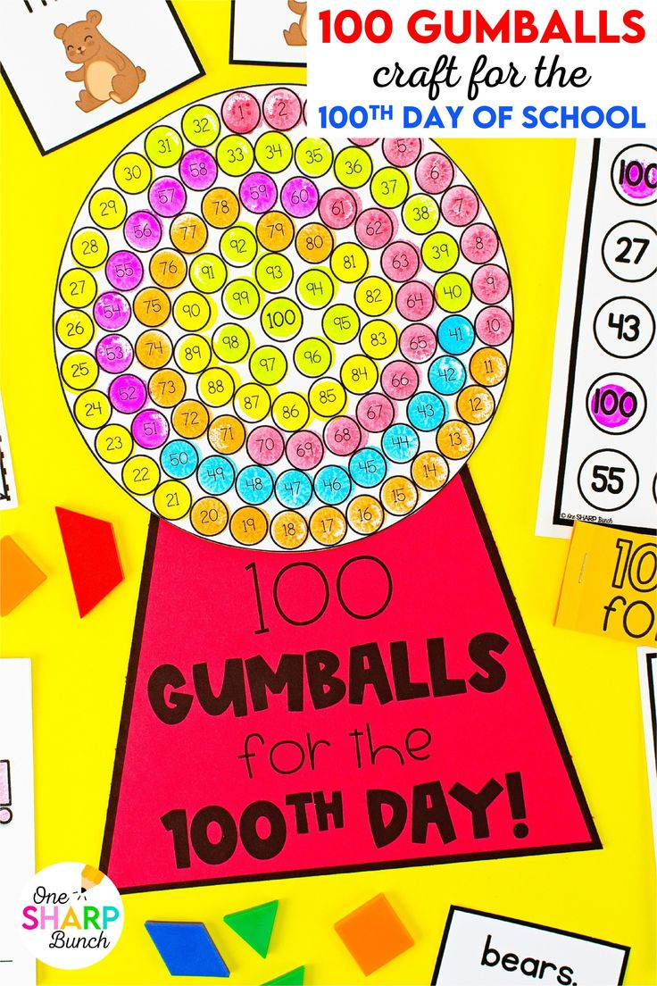Gumball Craft For The 100Th Day Of School pertaining to 100 Gumballs For 100 Days Printable