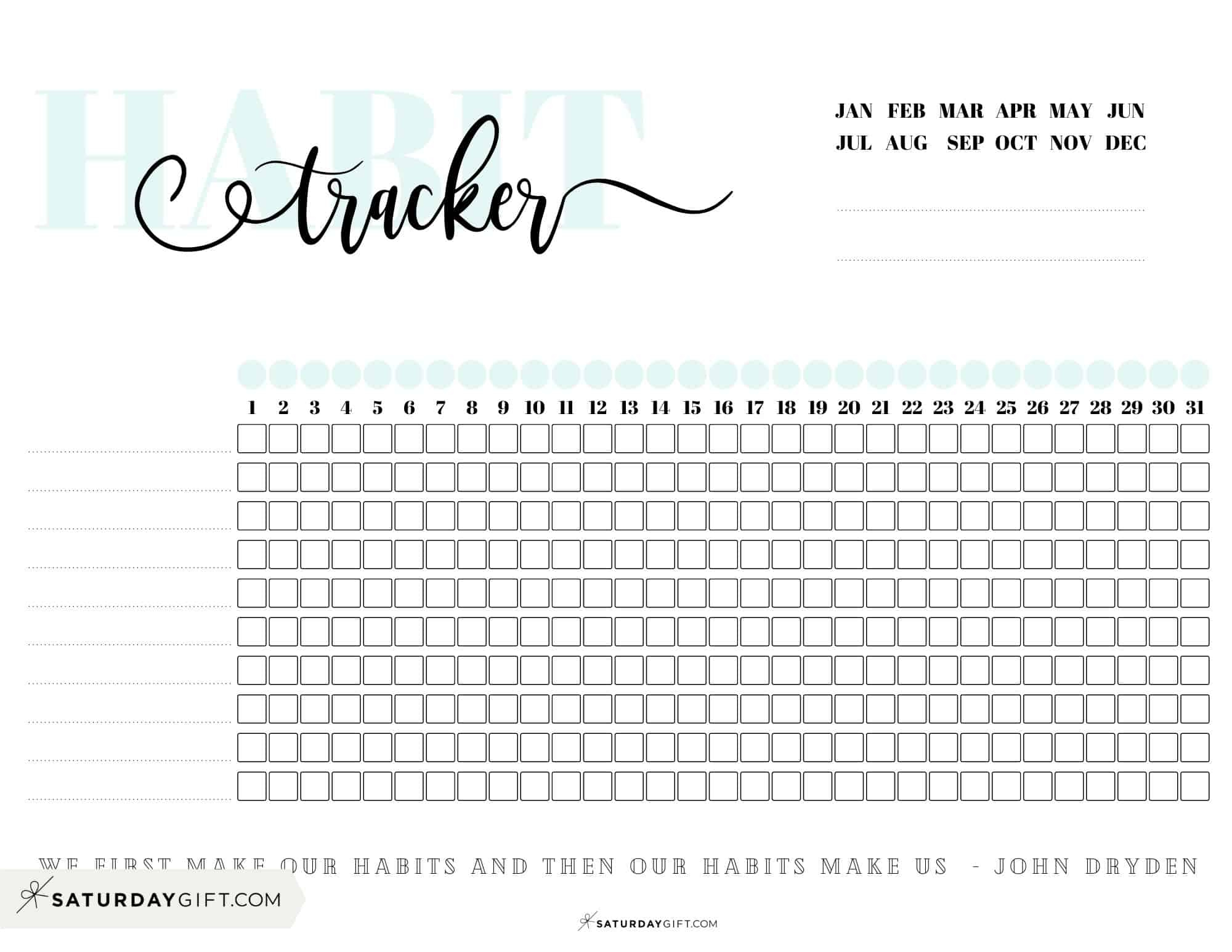 Habit Tracker Printable - 43 Cute &amp;amp; Free Printable Habit Trackers within The Reset Girl Free Printables