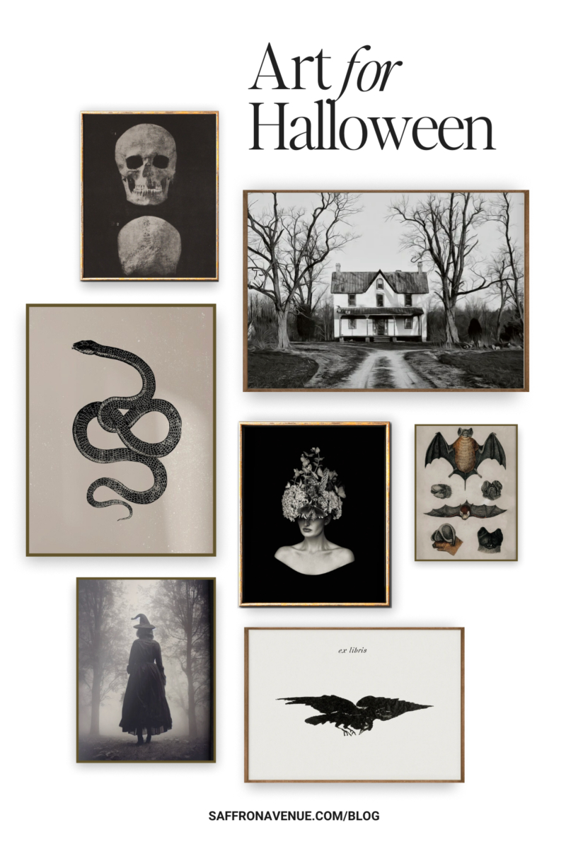 Halloween Art Prints And A Free Halloween Printable - Saffron Avenue with Free Halloween Printables Wall Art