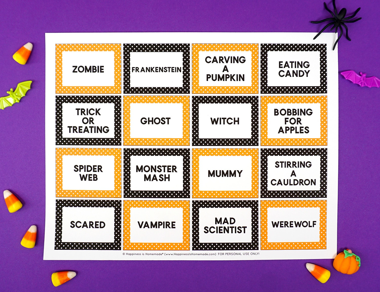 Halloween Charades Game Cards - Happiness Is Homemade regarding Halloween Charades Free Printable