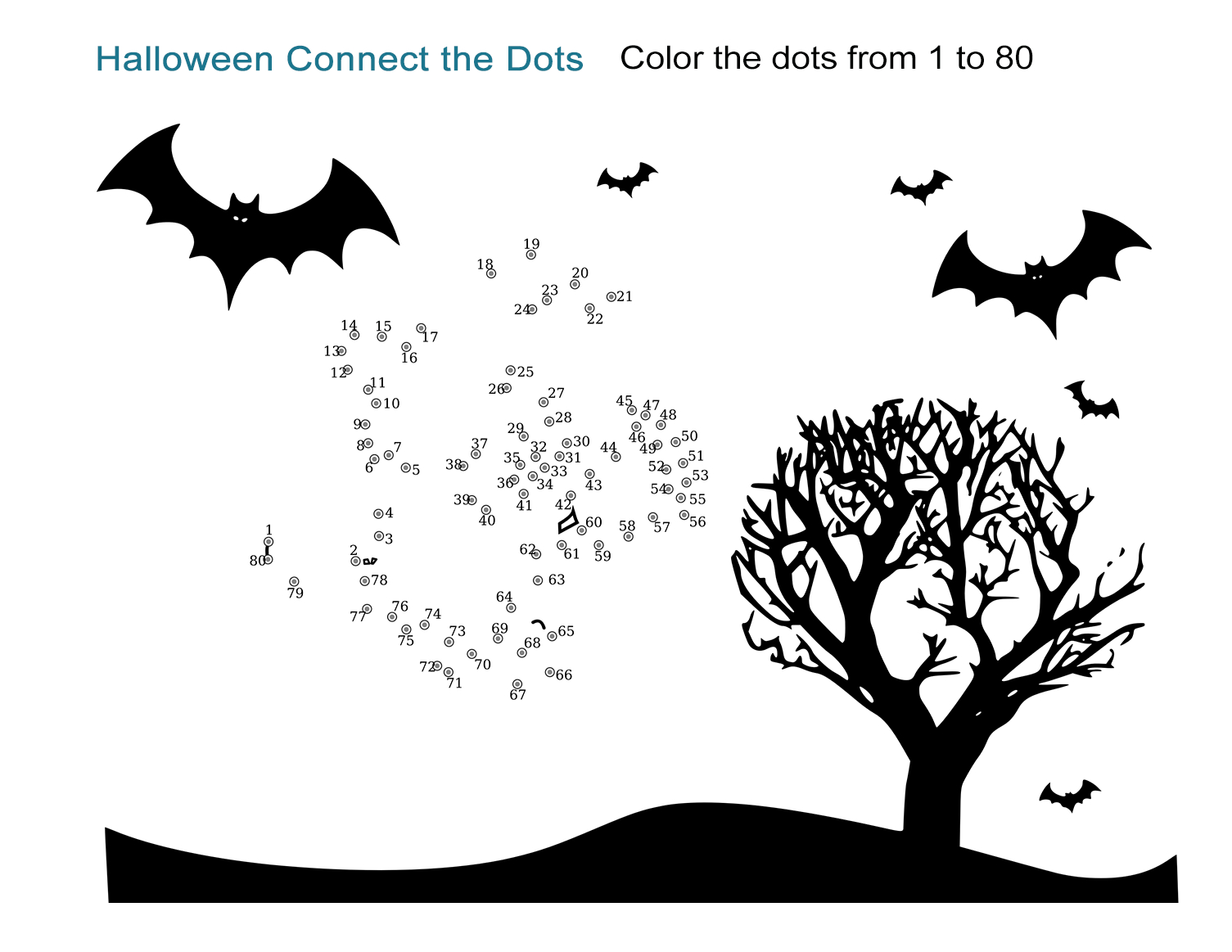 Halloween Connect The Dots Worksheet - All Esl with Halloween Connect The Dots Printable