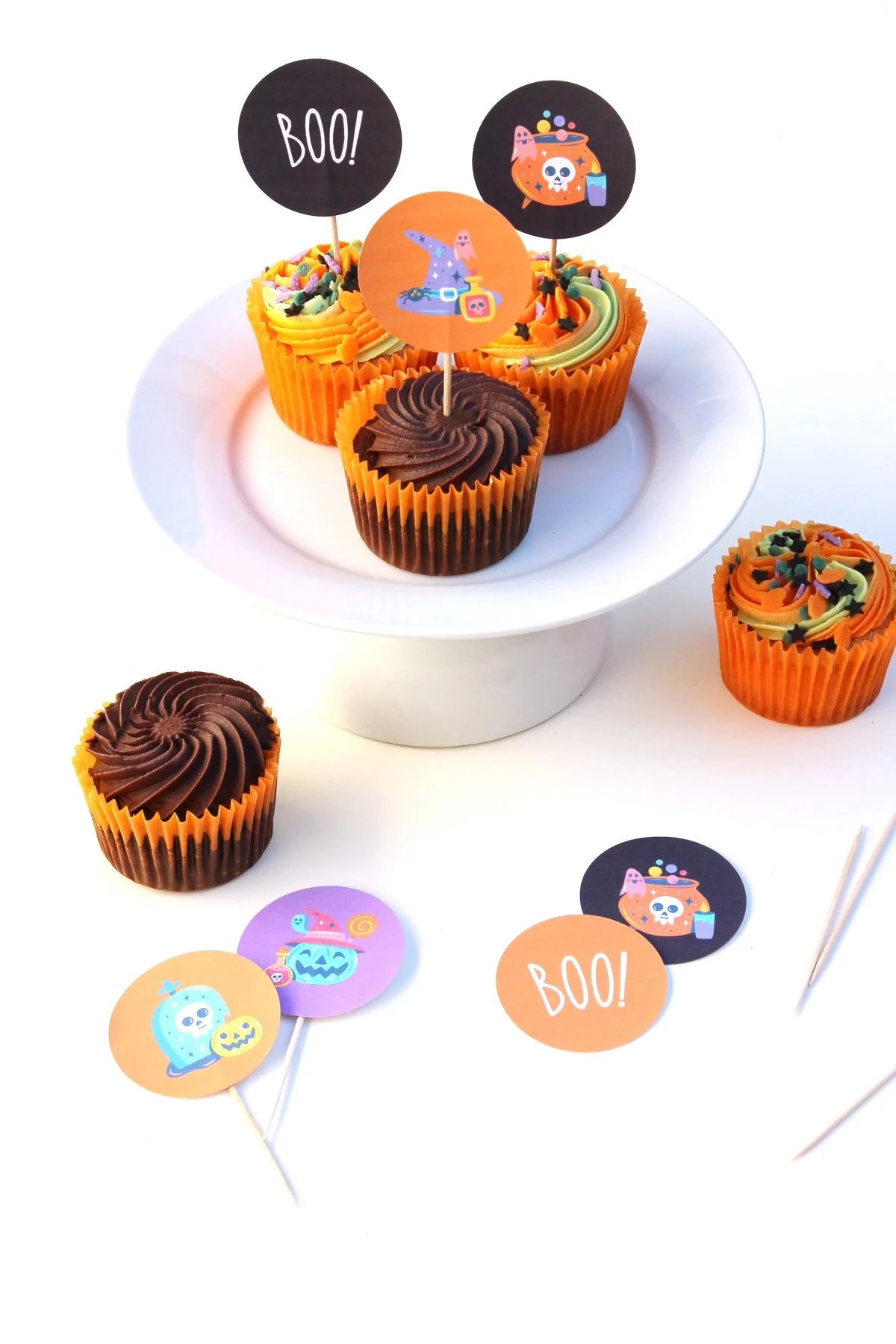 Halloween Cupcake Toppers - Free Printable — Gathering Beauty intended for Halloween Cupcake Toppers Printable