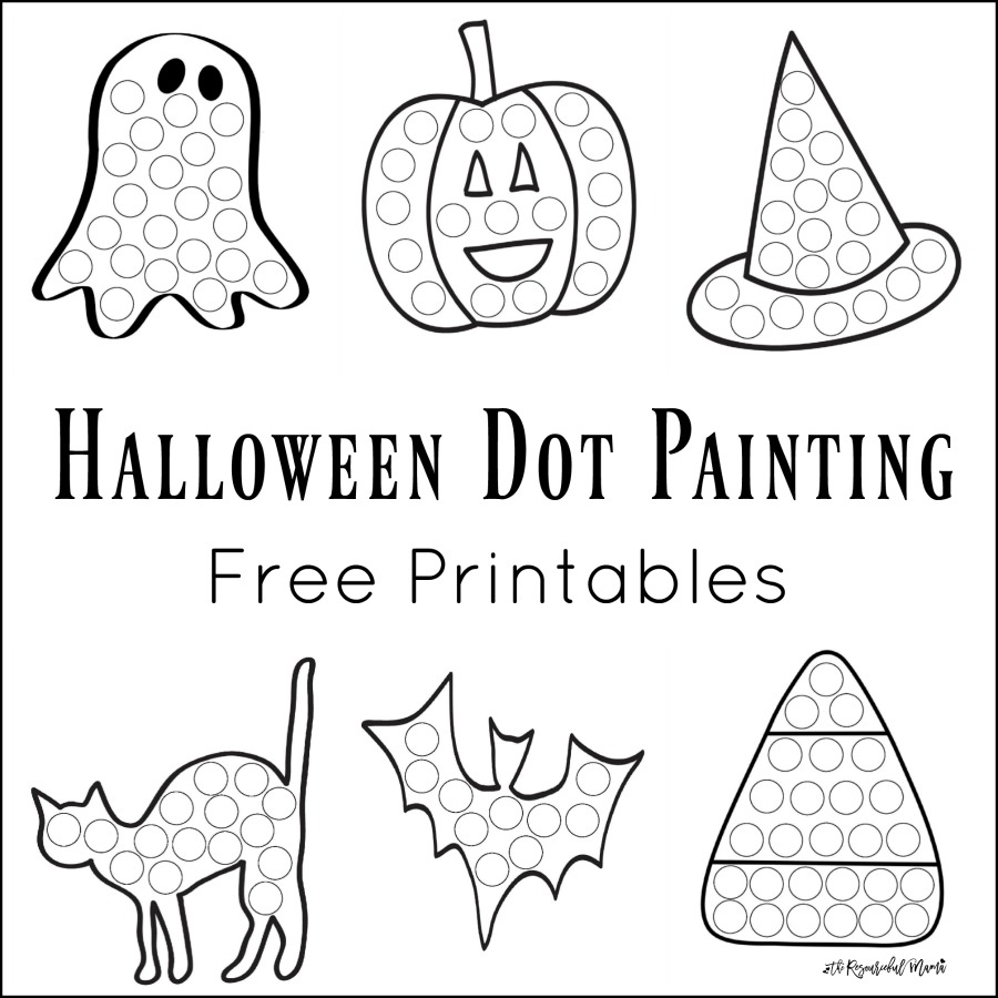 Halloween Dot Painting {Free Printables} - The Resourceful Mama pertaining to Do a Dot Halloween Printables