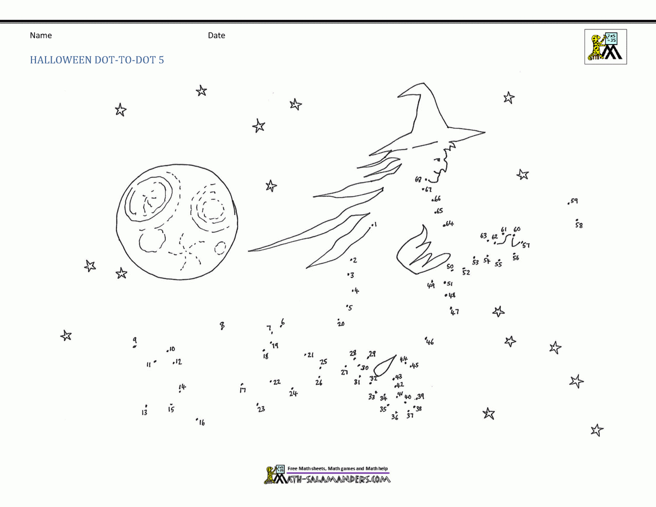 Halloween Dot To Dot Printables intended for Free Printable Halloween Connect the Dots