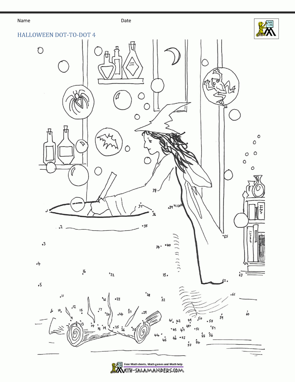 Halloween Dot To Dot Printables with Printable Medium Halloween Dot To Dot