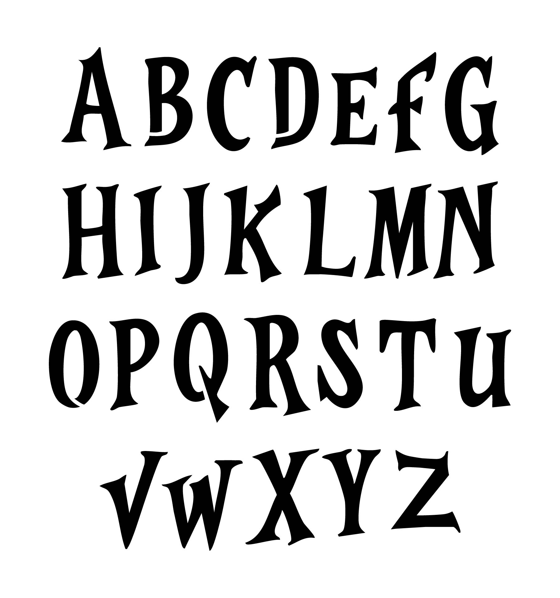 Halloween Fonts Alphabet intended for Printable Halloween Letter Stencils