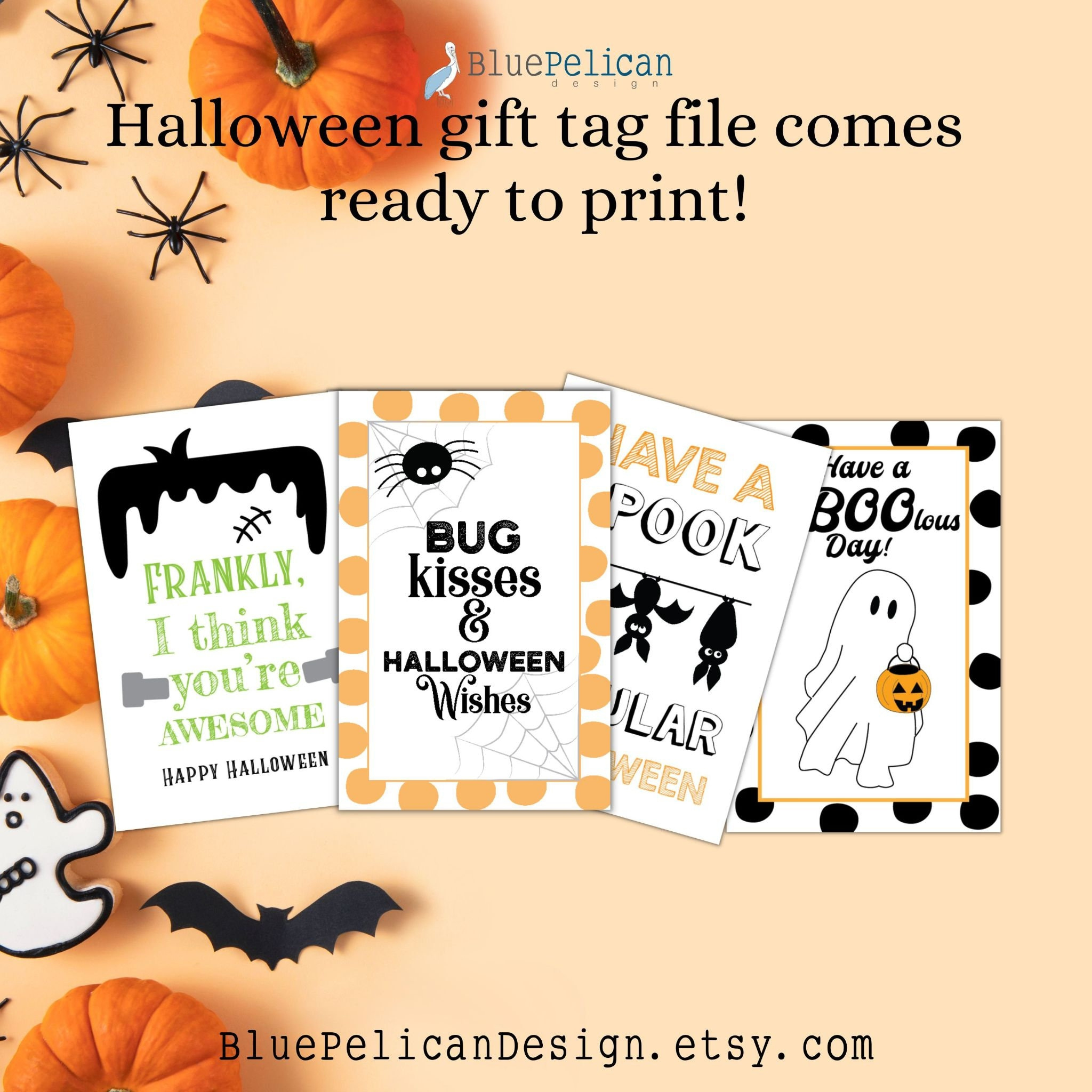 Halloween Gift Tag Set – Happy Halloween Gift Tags – Halloween throughout Free Halloween Gift Tags Printable