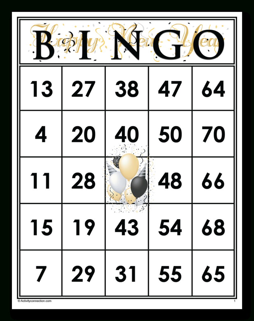 Happy New Year Printed Bingo Cards for New Years Bingo Cards