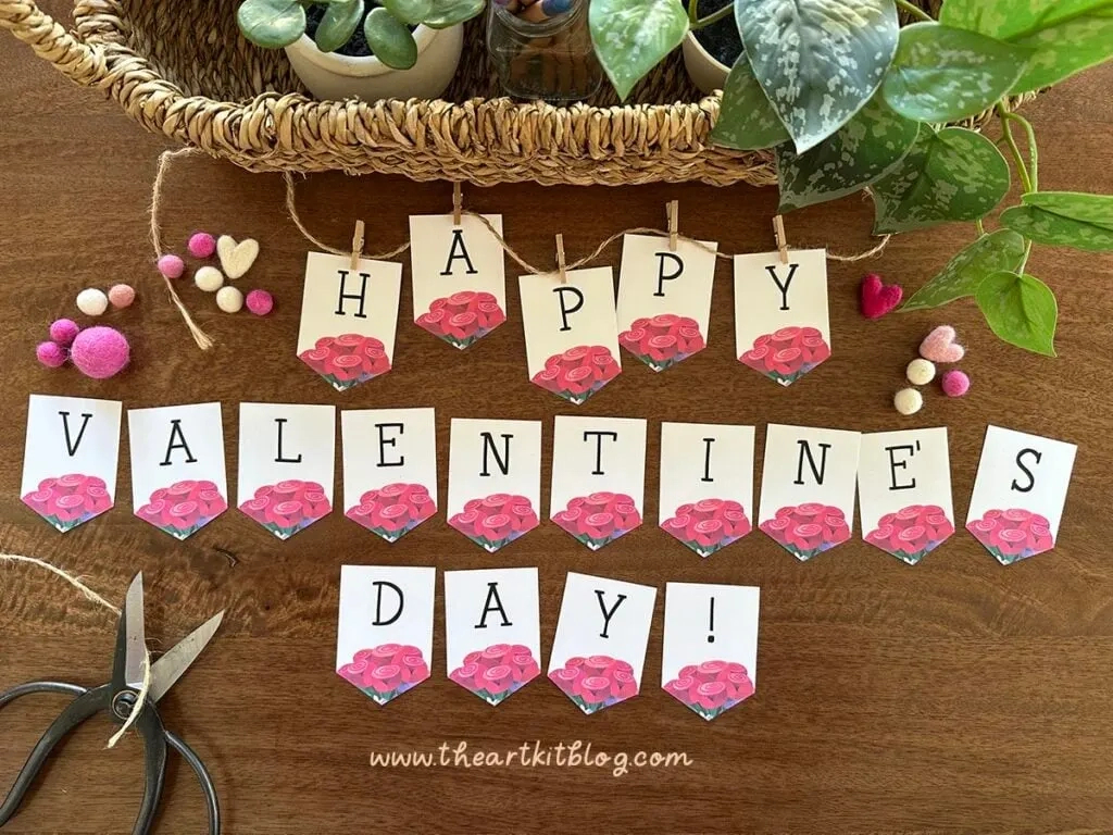 Happy Valentine&amp;#039;S Day Banner! Free Printable! - The Art Kit inside Free Printable Happy Valentine&amp;amp;#039;s Day Banner Printable