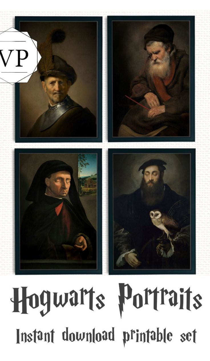 Harry Potter - Hogwarts Style Portraits. Instant Printable Party intended for Staircase Hogwarts Portraits Printable