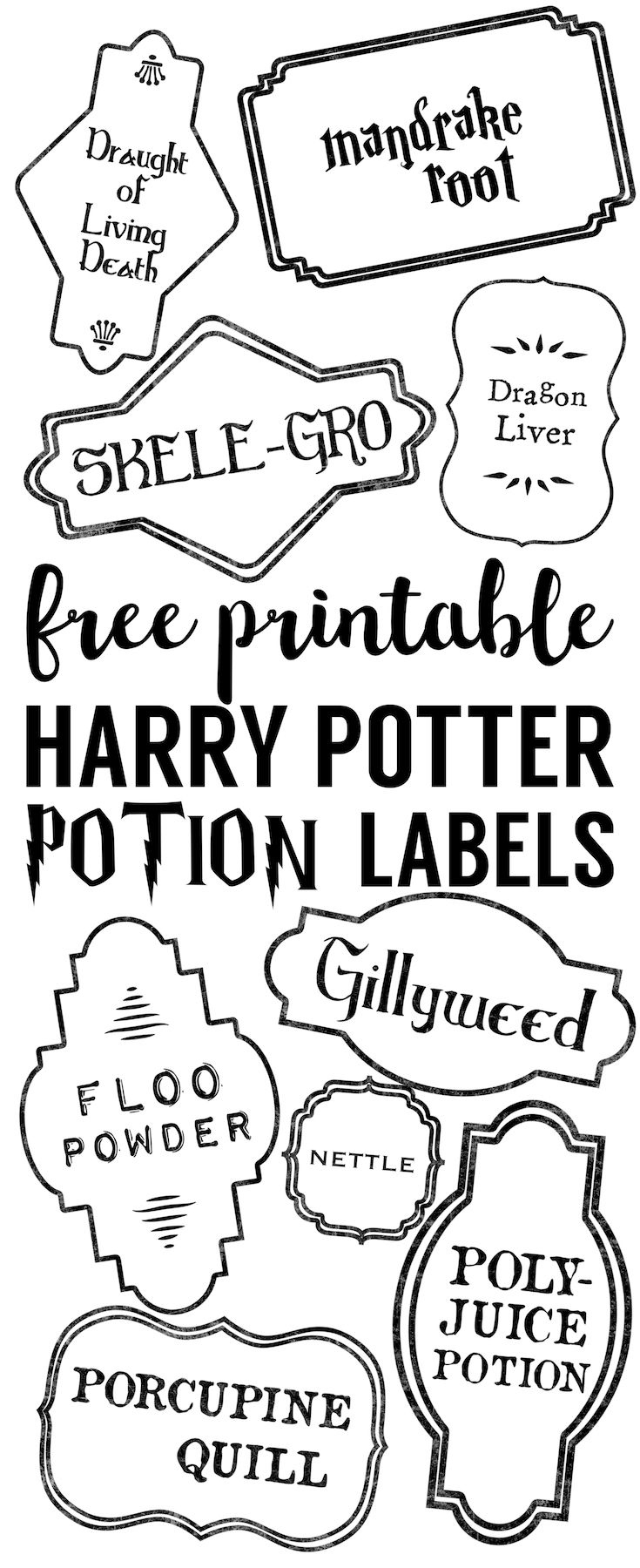 Harry Potter Potion Labels Printable - Paper Trail Design pertaining to Harry Potter Potion Labels Printable Free