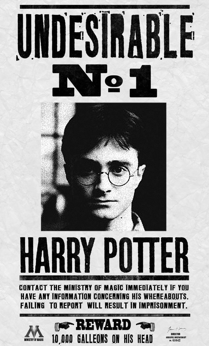 Harry Potter : Undesirable No 1Kem2000 On Deviantart within Harry Potter Printable Posters Free