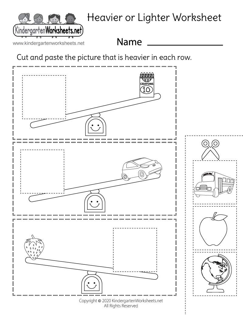 Heavier Or Lighter Worksheet - Free Printable, Digital, &amp;amp; Pdf throughout Heavier Or Lighter Worksheet Printable