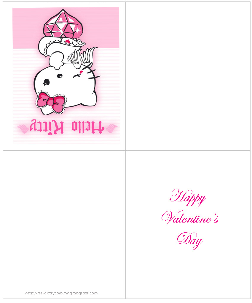 Hello Kitty Coloring: Hello Kitty Printable Valentine Cards in Free Printable Hello Kitty Valentines Day Cards