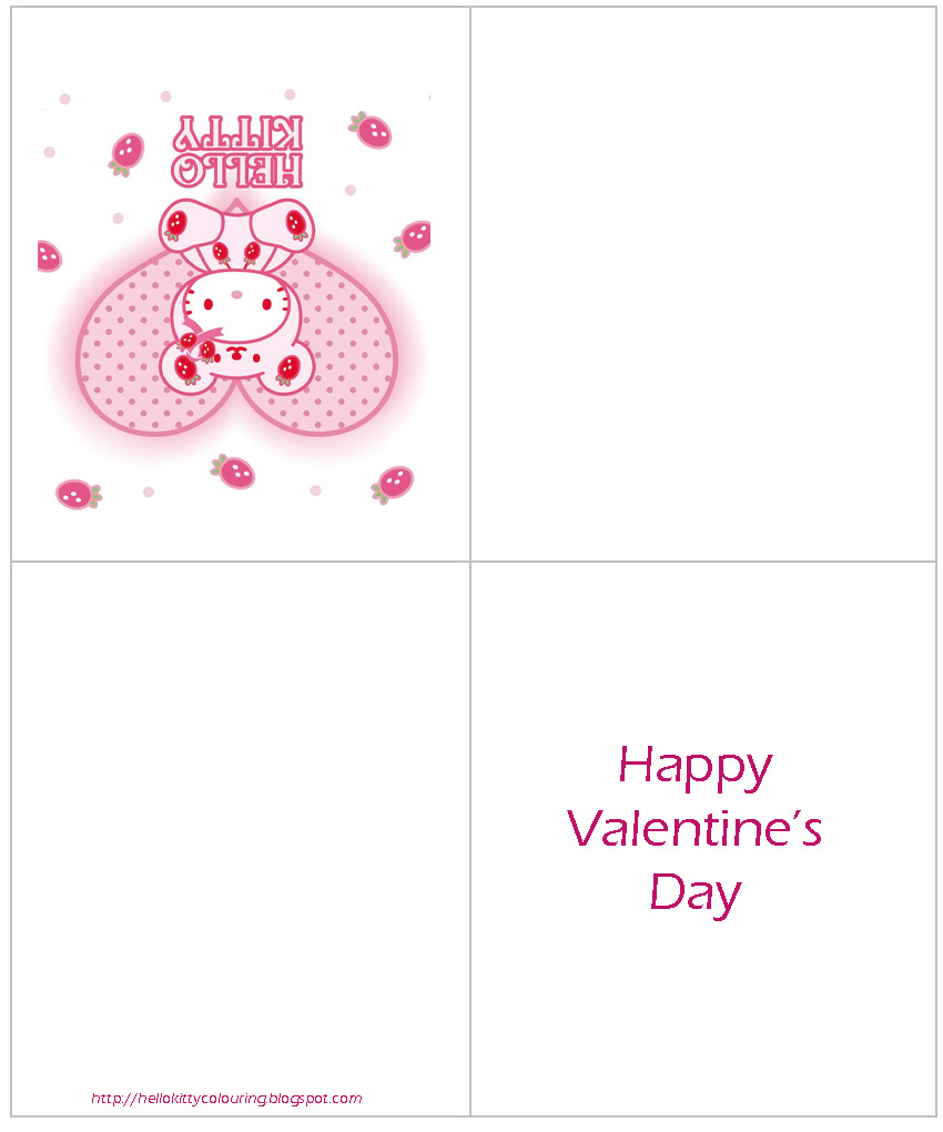 Hello Kitty Coloring: Hello Kitty Printable Valentine Cards in Free Printable Hello Kitty Valentines Day Cards