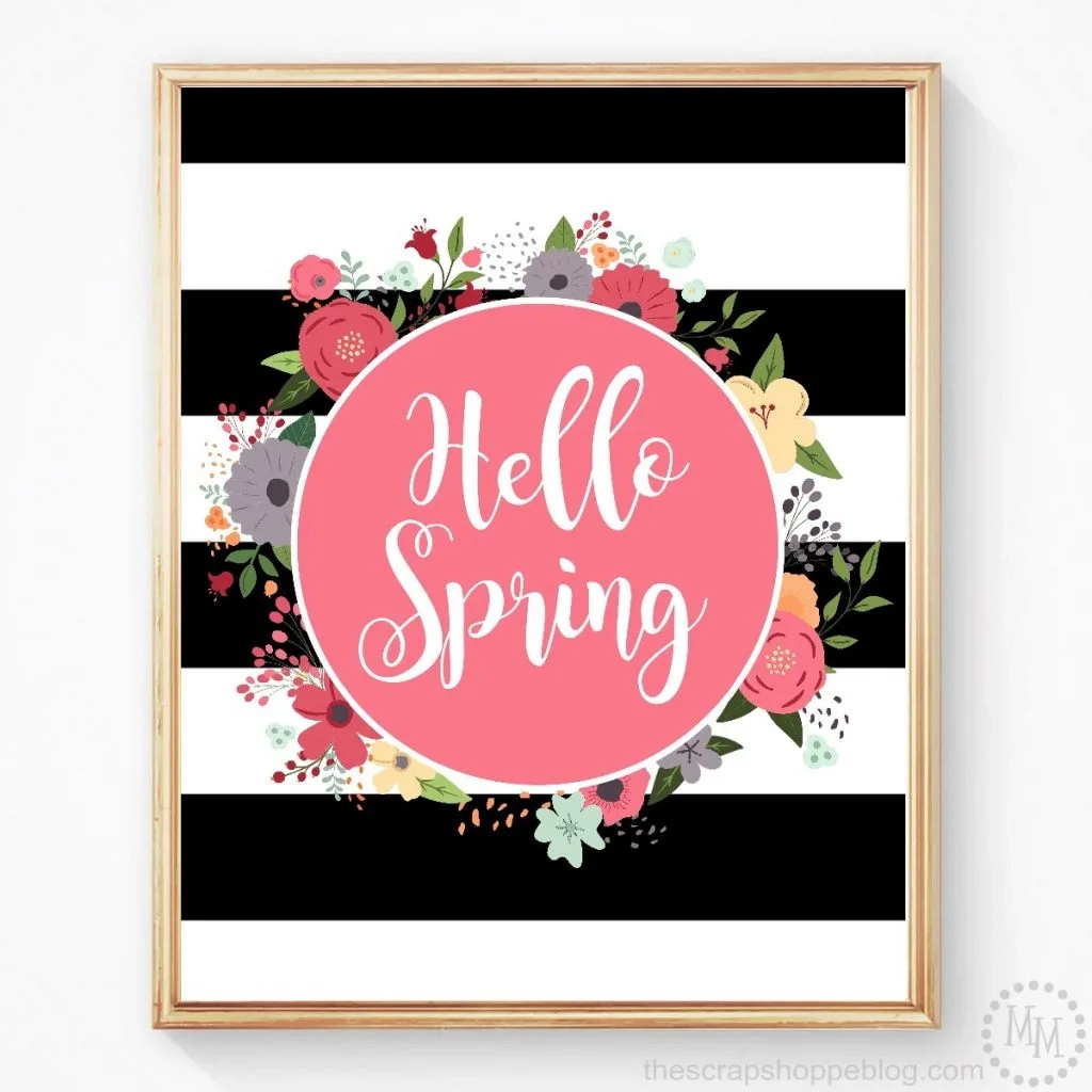 Hello Spring Free Print - The Scrap Shoppe Free Download inside Hello Spring Free Printable