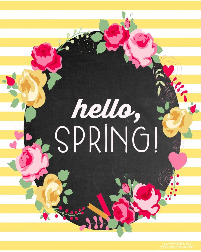 Hello, Spring!&amp;quot; Free Printable - Happiness Is Homemade for Hello Spring Free Printable