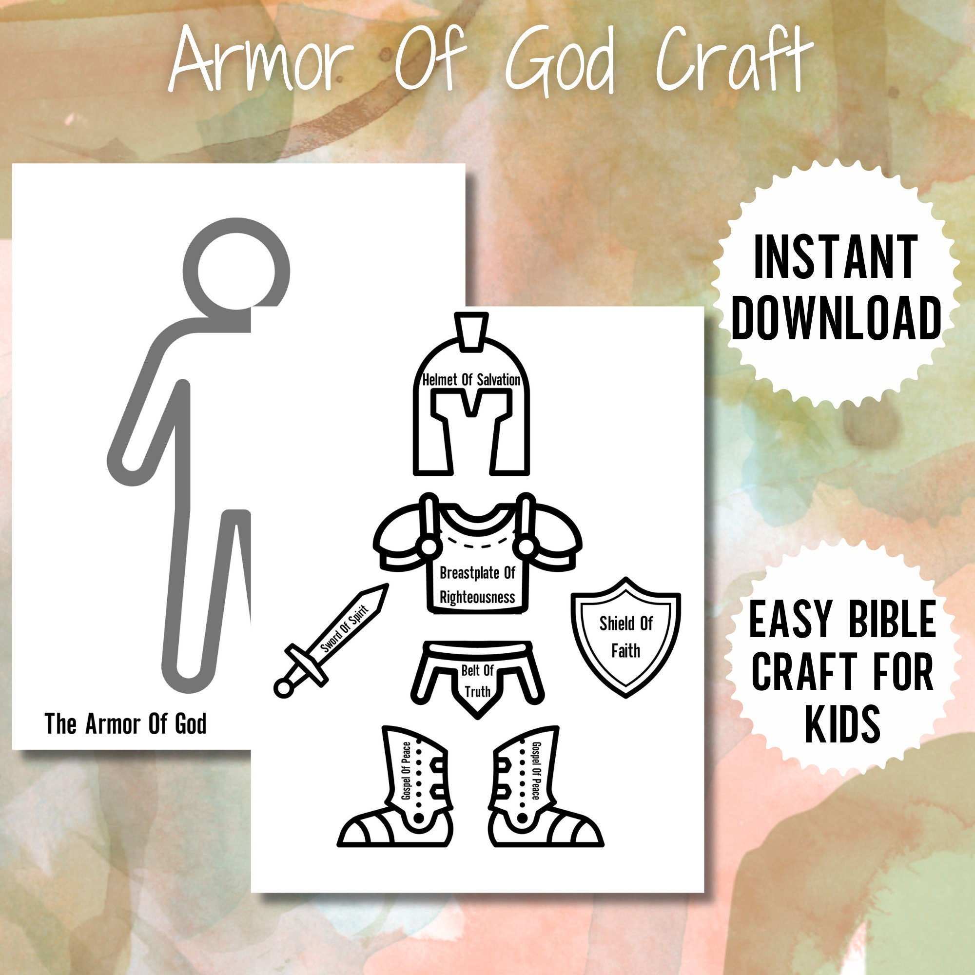 Helmet Of Salvation, Armor Of God Craft, Full Armor Of God,Shield Of Faith,Sunday School Lesson,Vbs,Printable Bible Study Kids,Church Crafts with Printable Helmet of Salvation Craft