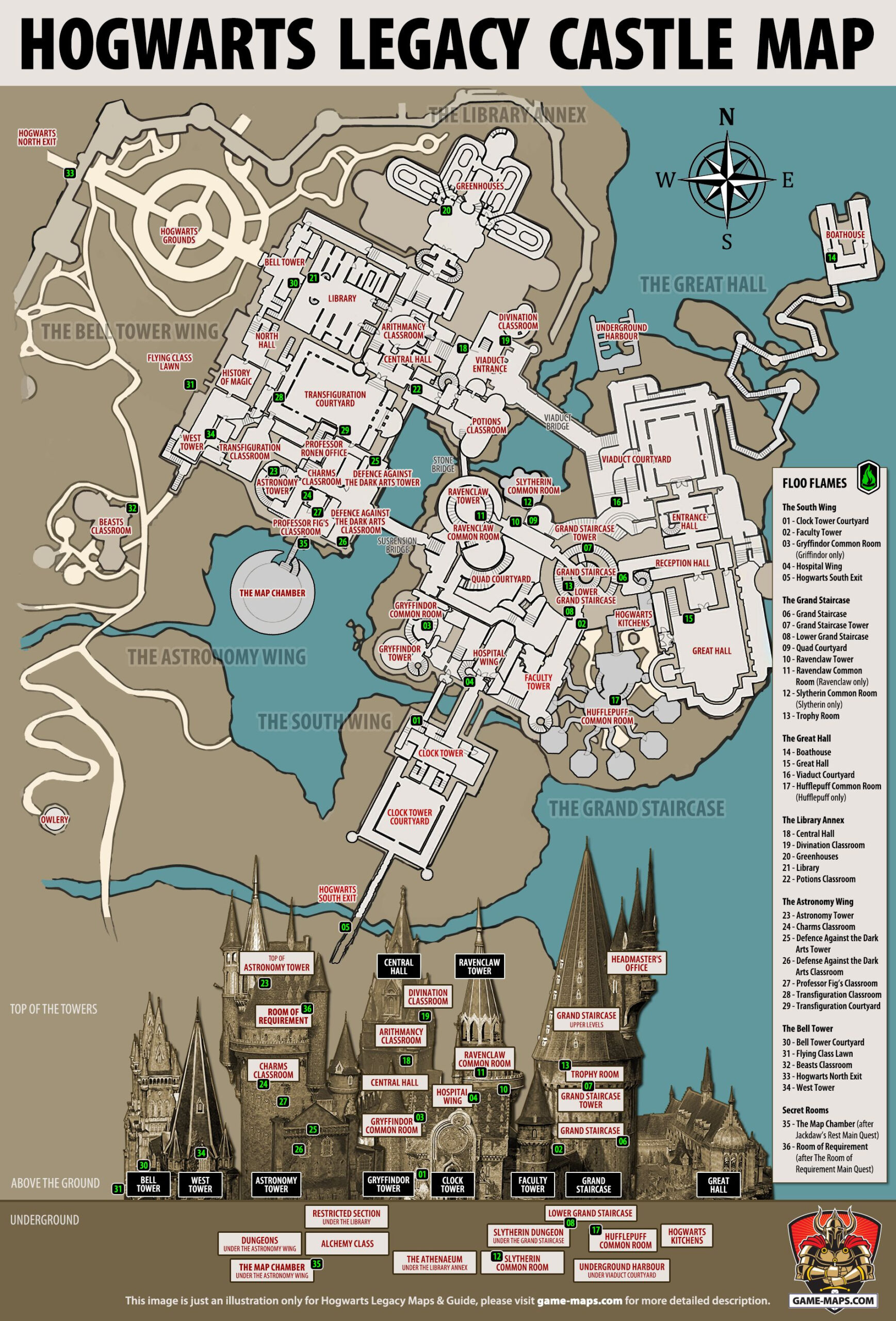Hogwarts Legacy Map Of Hogwarts Castle intended for Printable Map of Hogwarts