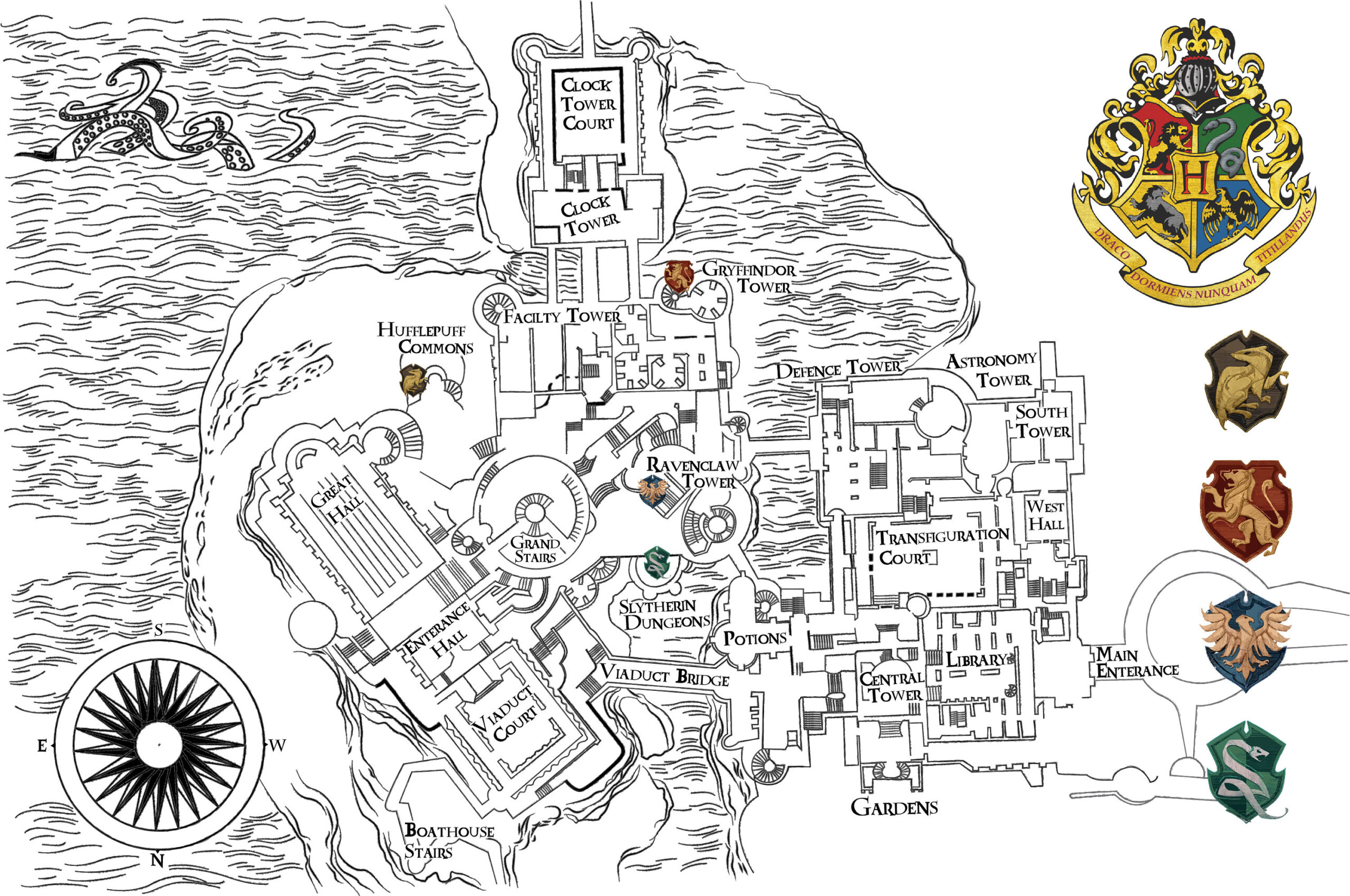 Hogwarts Map - Digital Download - Etsy intended for Printable Map Of Hogwarts
