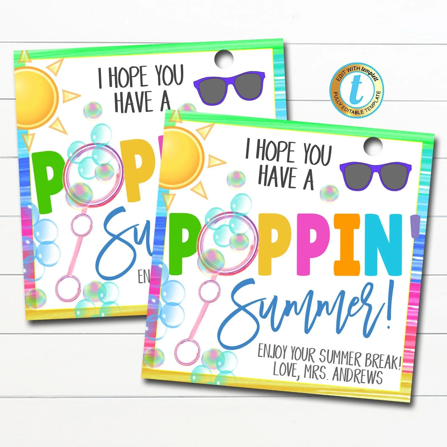 Hope Your Summer Bubbles With Fun Free Printable - Printable Party with Free Printable Gift Tags For Bubbles