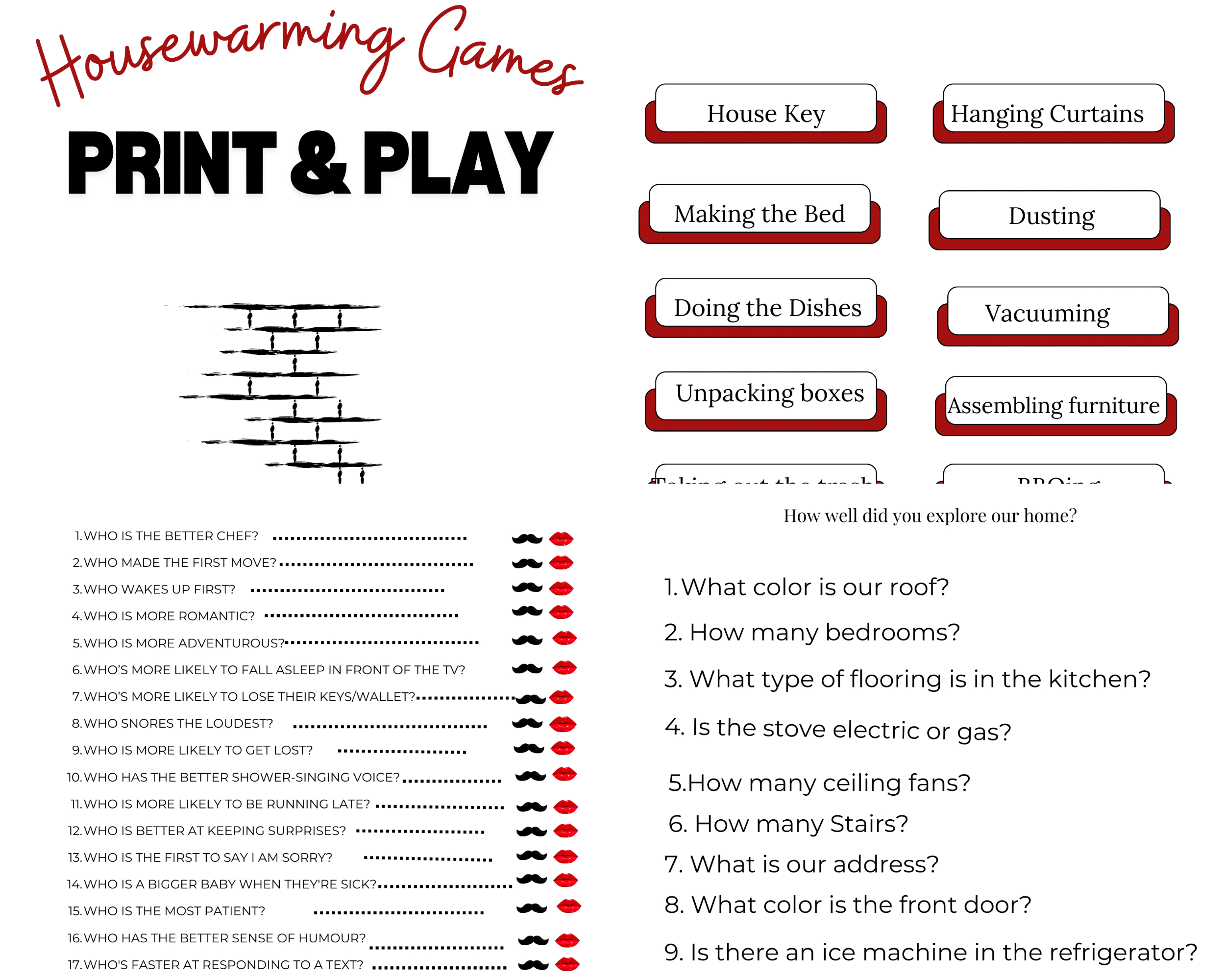 Housewarming Party Games Ideas And Printable with regard to Printable Housewarming Party Games
