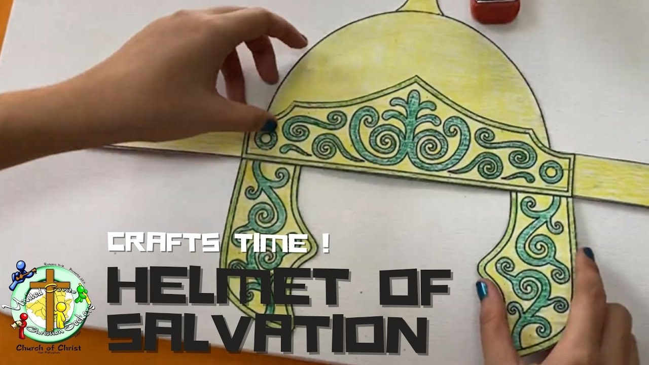 How Make &amp;quot;Helmet Of Salvation Crafts&amp;quot; From Armor Of God | Crafts Time for Printable Helmet Of Salvation Craft