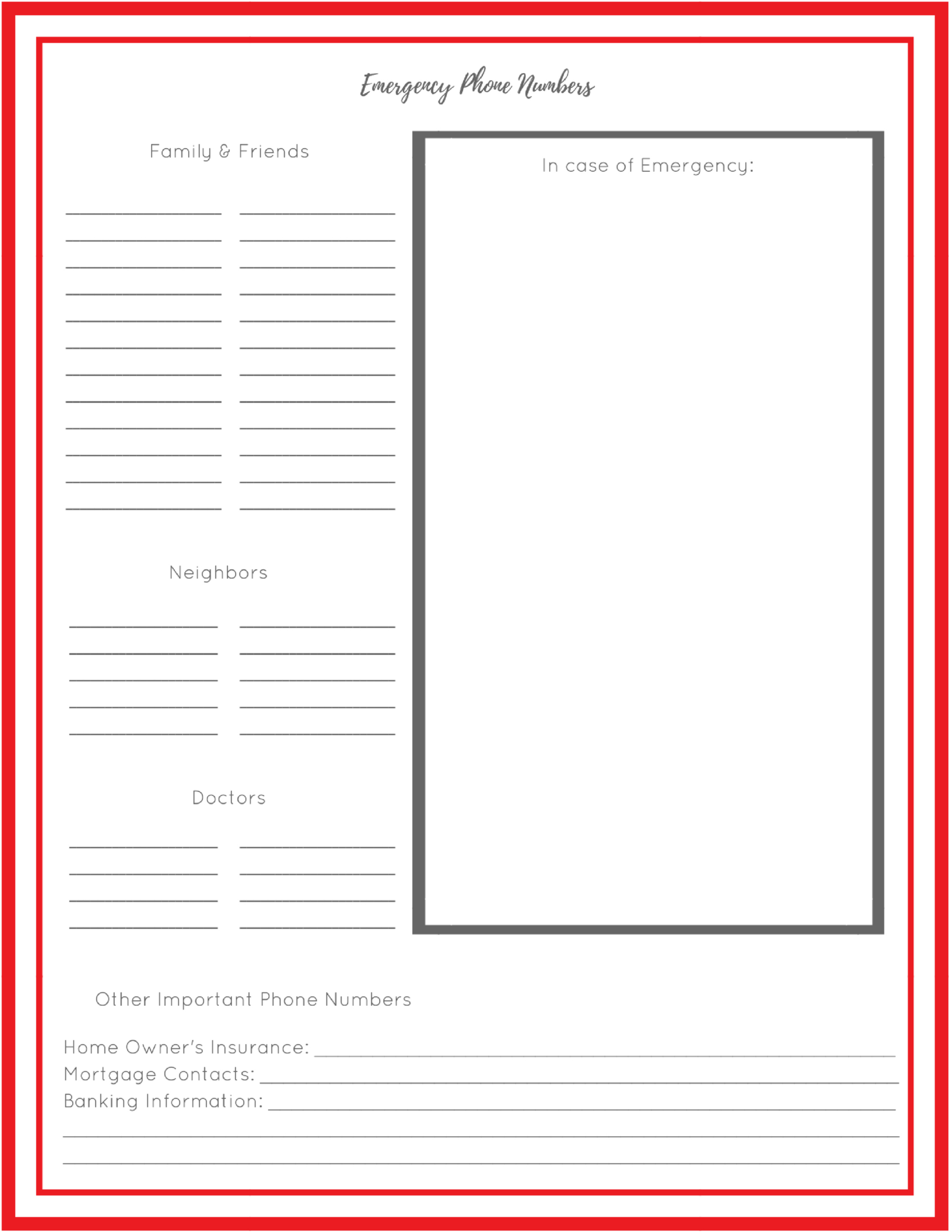 How To Build An Emergency Grab &amp;amp; Go Binder + Free Printables throughout In Case of Emergency Binder Printables Free