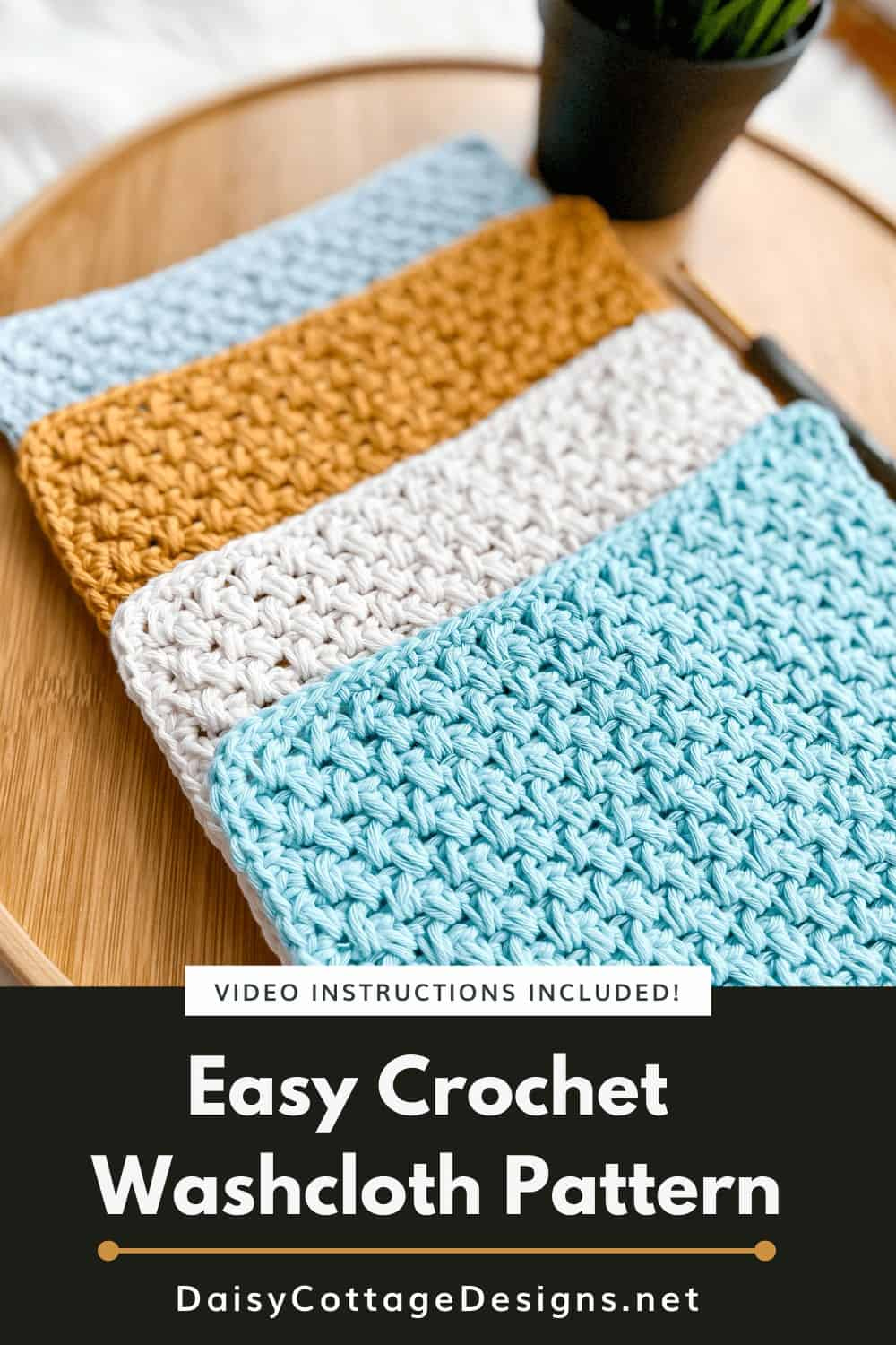 How To Crochet A Washcloth - Daisy Cottage Designs regarding Free Printable Crochet Dishcloth Patterns