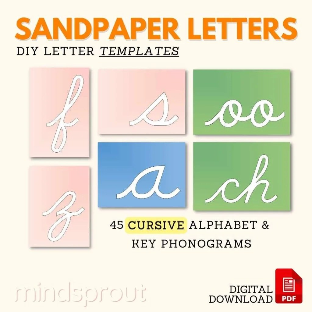 How To Diy Sandpaper Letters With Free Print And Cursive Templates in Free Montessori Sandpaper Letters Printable