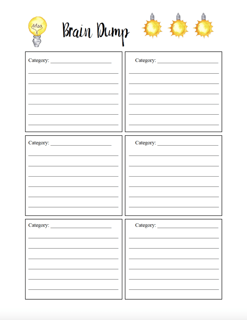 How To Do A Brain Dump. &amp;amp; Free Printable Brain Dump Worksheet in Free Brain Dump Printable