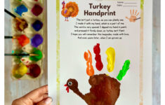 How To Make Cute Turkey Handprint Thanksgiving Kids Craft within Turkey Handprint Poem Free Printable