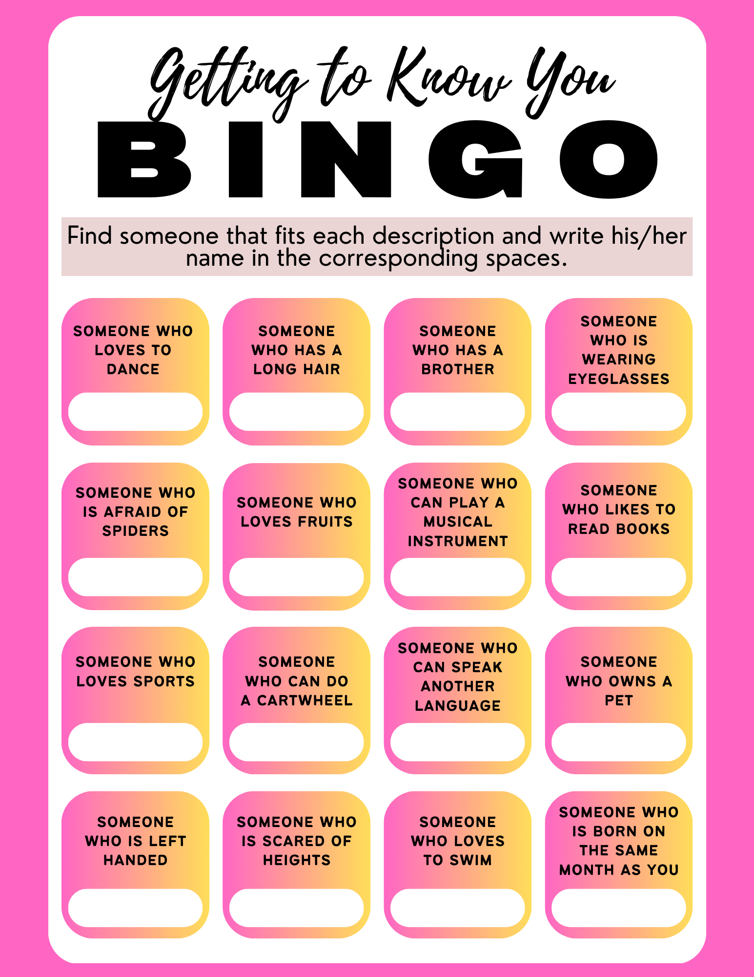 Human Bingo: A Fun And Effective Icebreaker – Tcea Technotes Blog inside Getting To Know You Bingo Cards