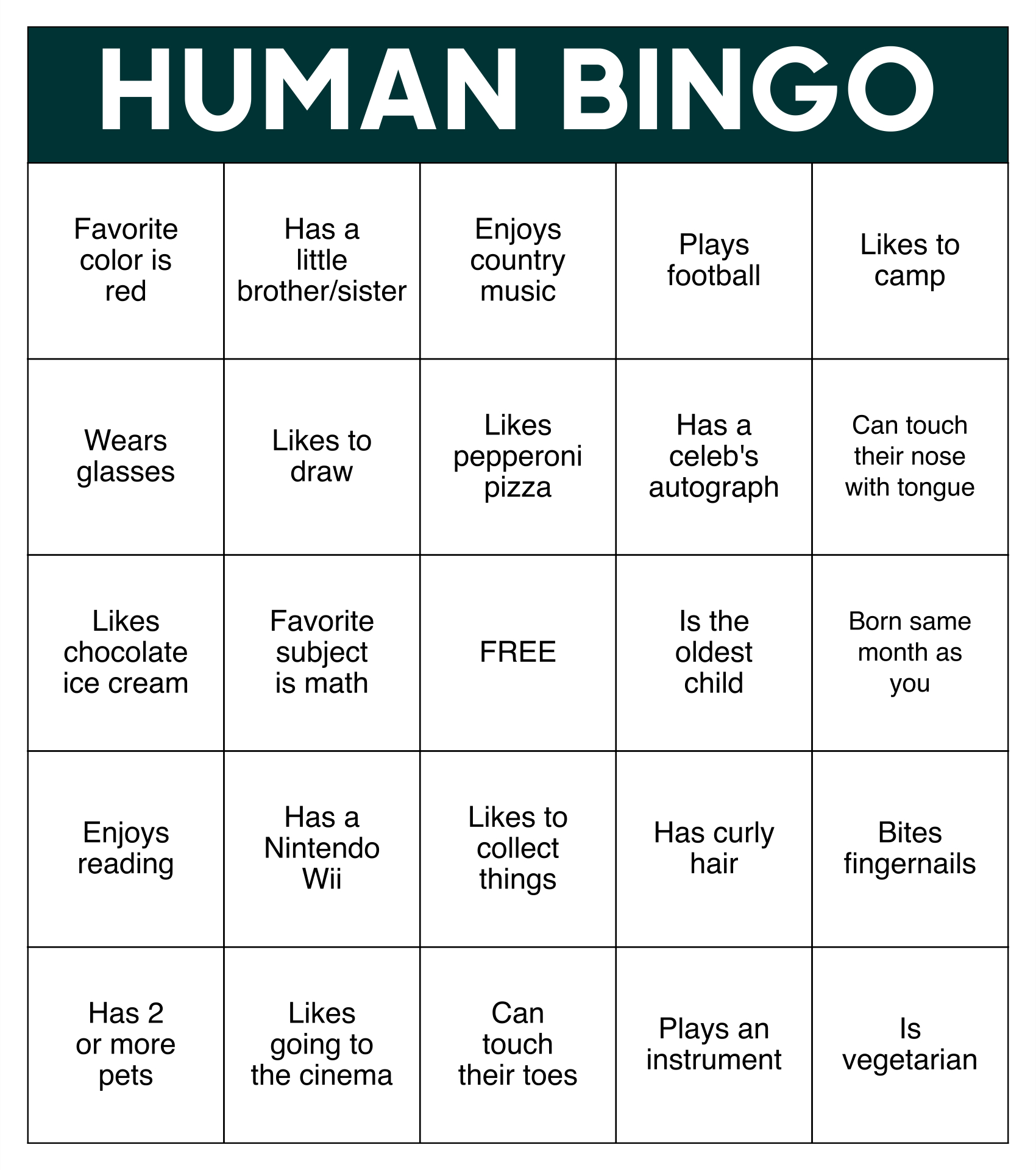 Human Bingo Templates - 20 Free Pdf Printables | Printablee inside Funny Bingo Card Ideas