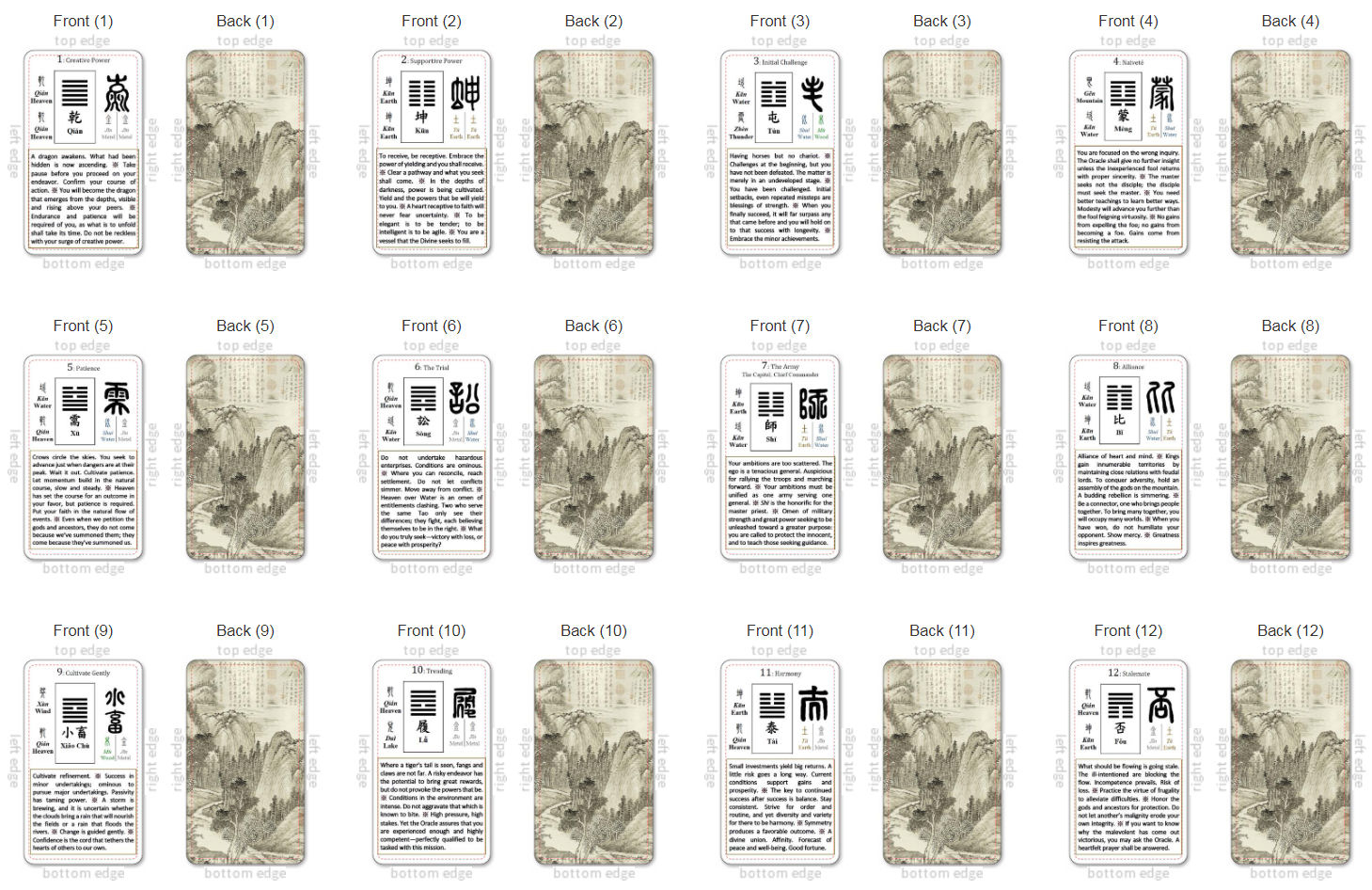 I Ching Oracle Cards (Free Printables) | Benebell Wen throughout Free Printable Oracle Cards