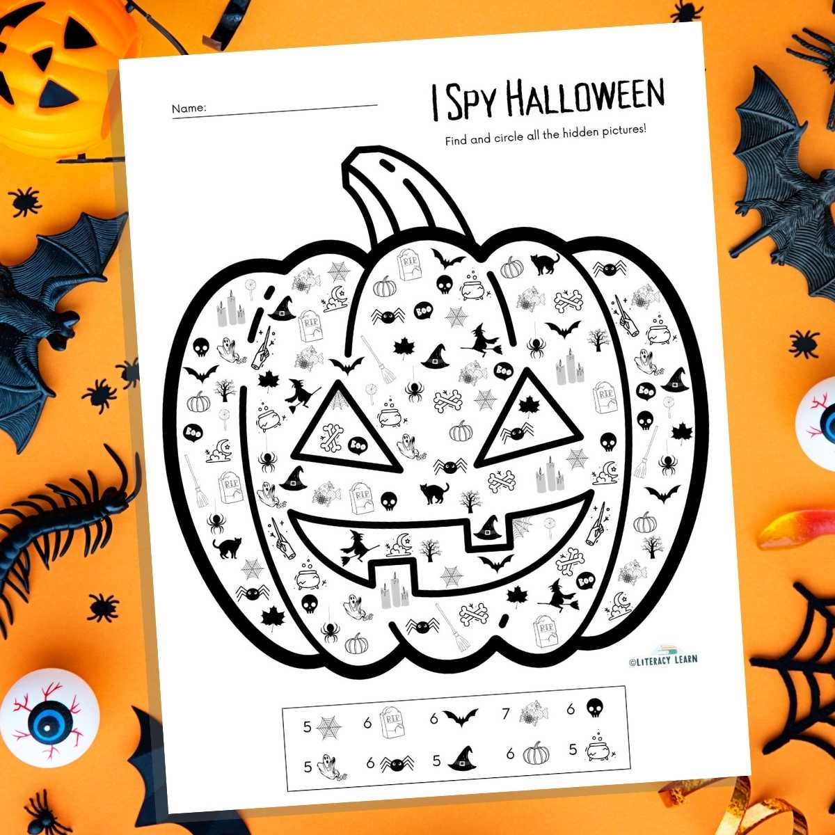 I Spy Halloween Activity Sheet - Free Printable! - Literacy Learn with Halloween I Spy Free Printable