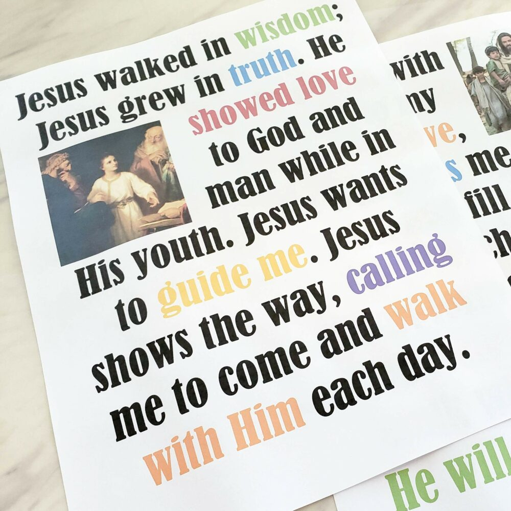 I Will Walk With Jesus Flip Chart &amp;amp; Lyrics - Primary Singing inside I Will Walk With Jesus Lyrics Printable