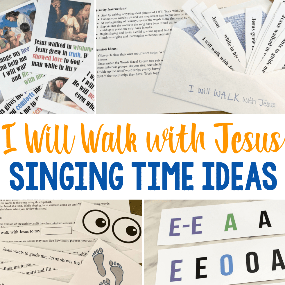 I Will Walk With Jesus Flip Chart &amp;amp; Lyrics - Primary Singing inside I Will Walk With Jesus Lyrics Printable