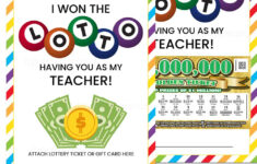 I Won The Lotto Teacher Lottery Ticket Holder – Party Peanut for Lotto Teacher Appreciation Printable Free