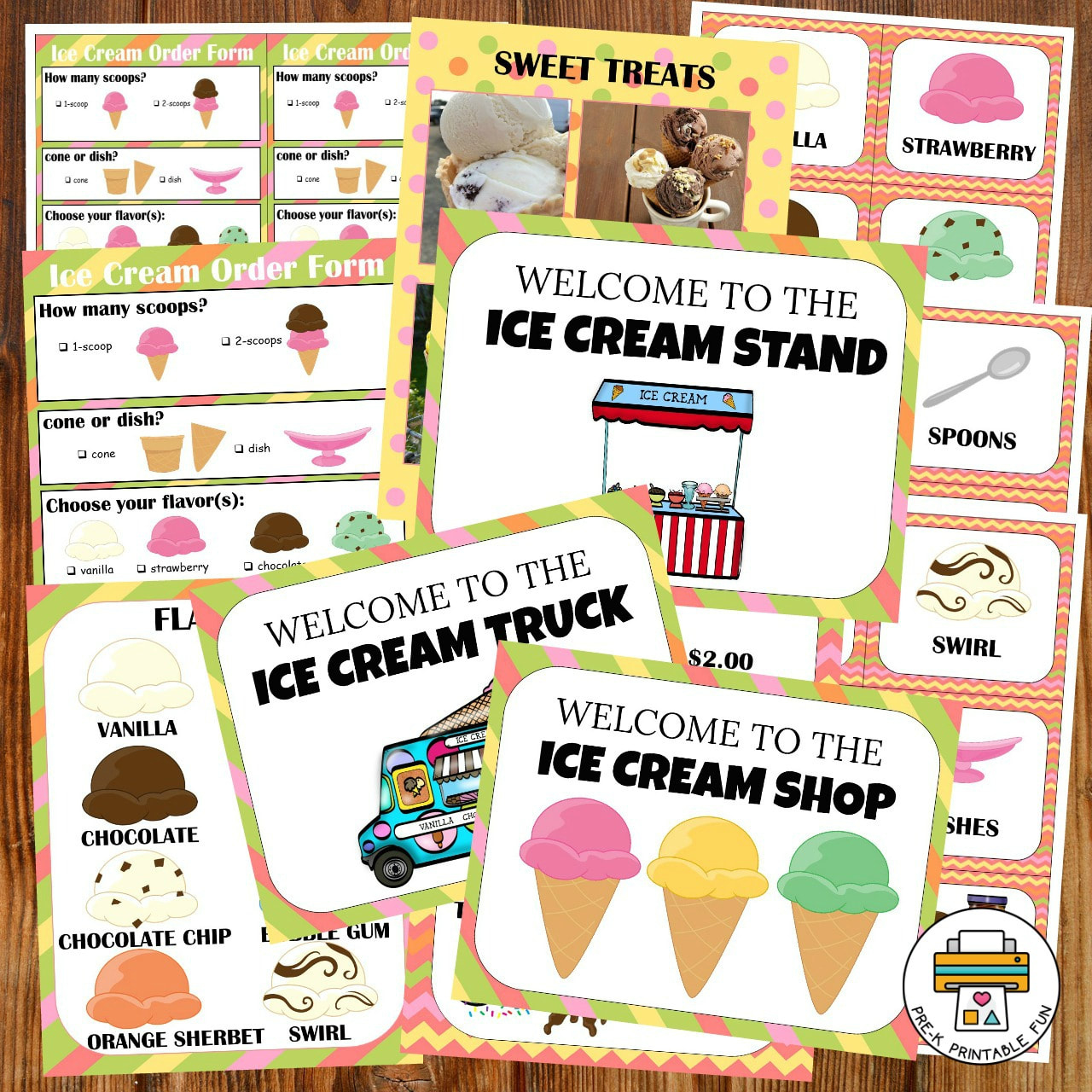Ice Cream Stand Dramatic Play Pack within Ice Cream Shop Dramatic Play Free Printables