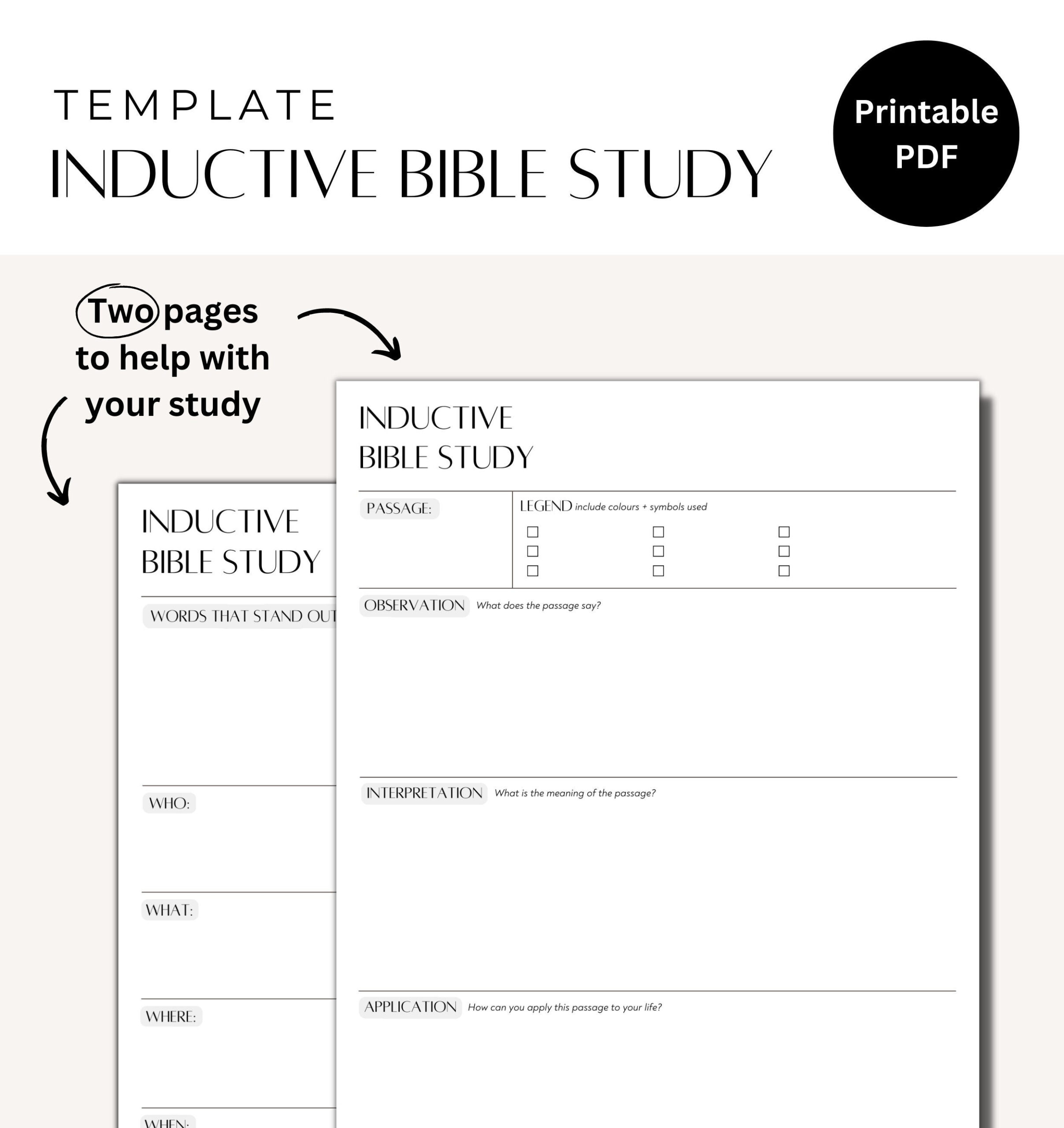 Inductive Bible Study Template Worksheet | Scripture Bible Study in Free Printable Inductive Bible Study Worksheet