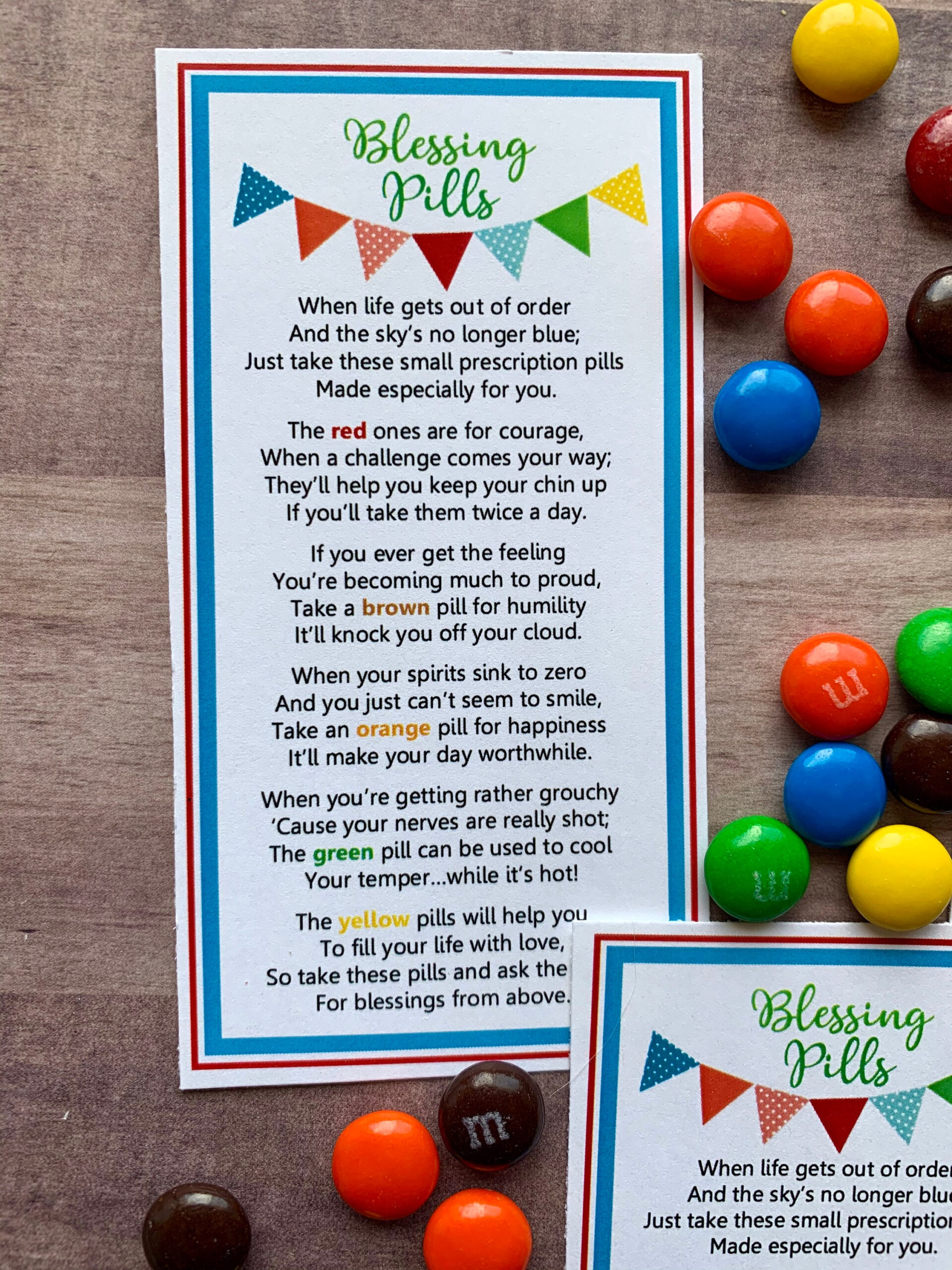 Instant Download M&amp;amp;Ms Blessing Pills Printables Tags Gifts Treats throughout M M Blessing Pills Free Printable