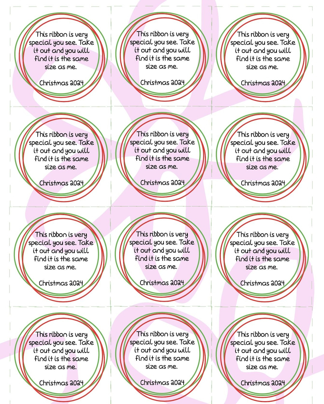 Instant Download/Printable - Ribbon Christmas Ornament - You Will with regard to Free Printable Ribbon Height Poem Template